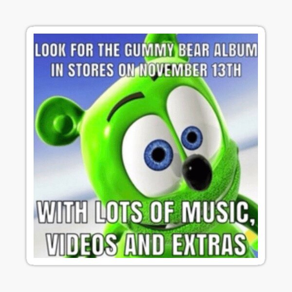 Gummy Bear Song Stickers Redbubble - gummy bear song roblox music code