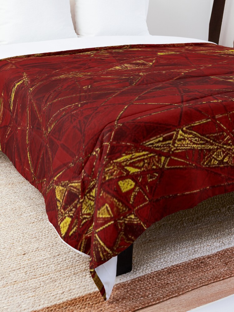 Alternate view of Aurelia- Red and Gold Metallic Comforter