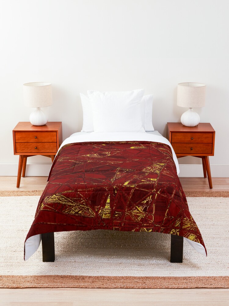 Alternate view of Aurelia- Red and Gold Metallic  Comforter