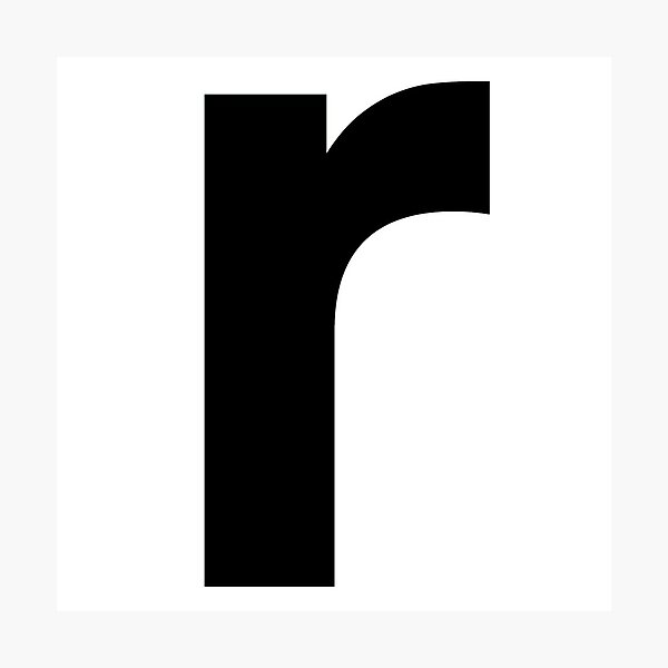 "letter R english black lowercase" Photographic Print for Sale by