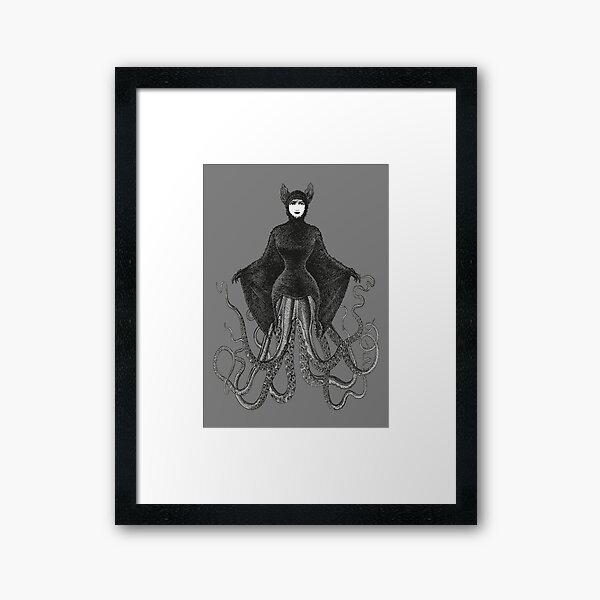 Hybrid Octopus Bat Woman | Hybrids | Hybrid Creatures | Framed Art Print
