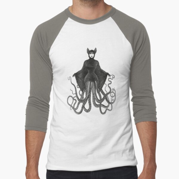 Hybrid Octopus Bat Woman | Hybrids | Hybrid Creatures | Baseball ¾ Sleeve T-Shirt