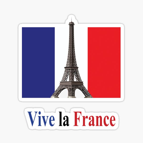 Vive la France Flag and Eiffel Tower, RBSSG Sticker