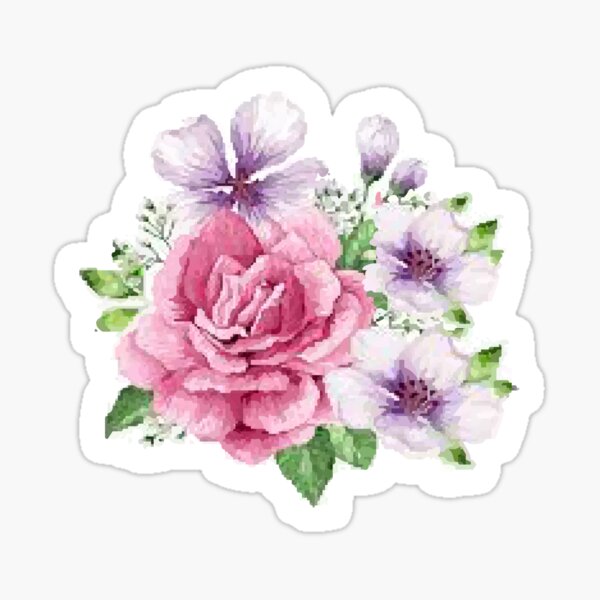 Flower Stickers,Wildflower Stickers ,Sticker, Cute Flower Water Bottle Waterproof Laptop Phone Stickers purple, Cute Cartoon Flower Sticker Sticker