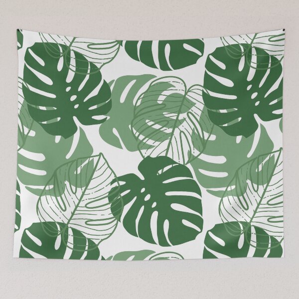Aperçu de l'œuvre Motif botanique des feuilles de Monsterra créée et vendue par hexdecor.