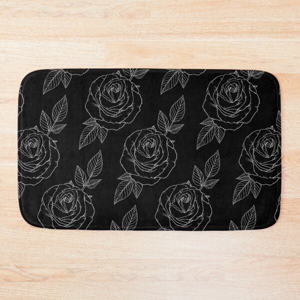 Item preview, White Rose Line Art with Black Background designed and sold by GraphicsbyNel.