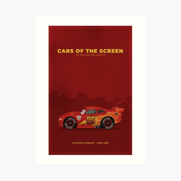 Cars of The Screen - Lightning McQueen - Cars, 2006 Art Print
