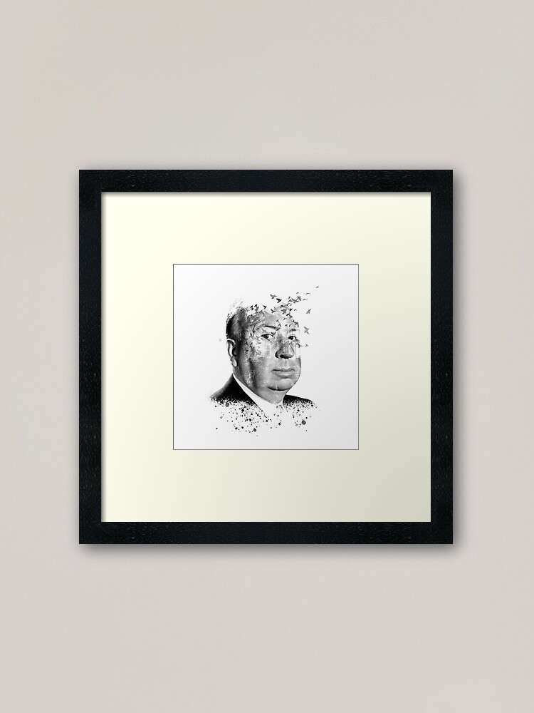 Alternate view of Alfred Hitchcock White Collage by Burro Framed Art Print