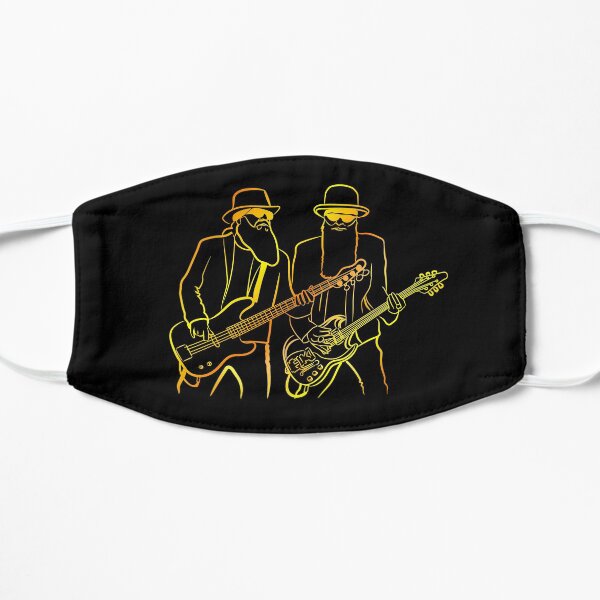 legendary rock guitarist artists line art illustration Flat Mask