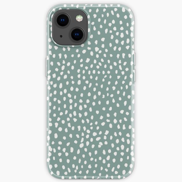 Sea Green Dalmatian Print Mask iPhone Soft Case