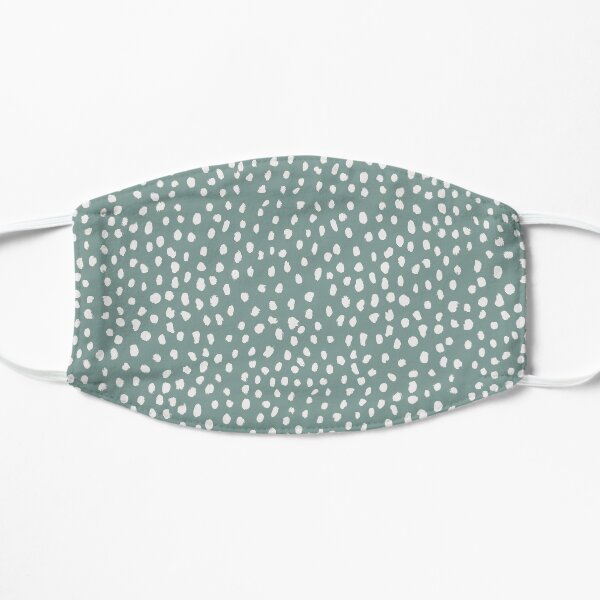 Sea Green Dalmatian Print Mask Flat Mask