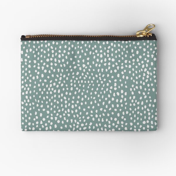 Sea Green Dalmatian Print Mask Zipper Pouch