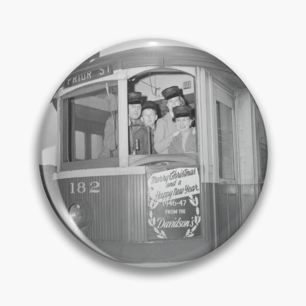 Item preview, The Davidson family in a street car, taken for a Christmas card designed and sold by FOVCA.