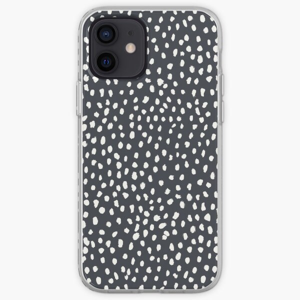 Dark Grey Dalmatian Print Mask iPhone Soft Case