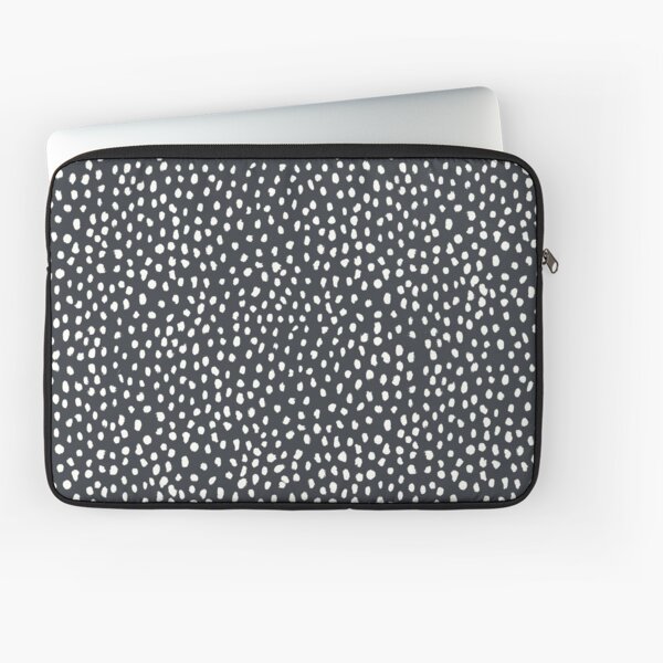 Dark Grey Dalmatian Print Mask Laptop Sleeve