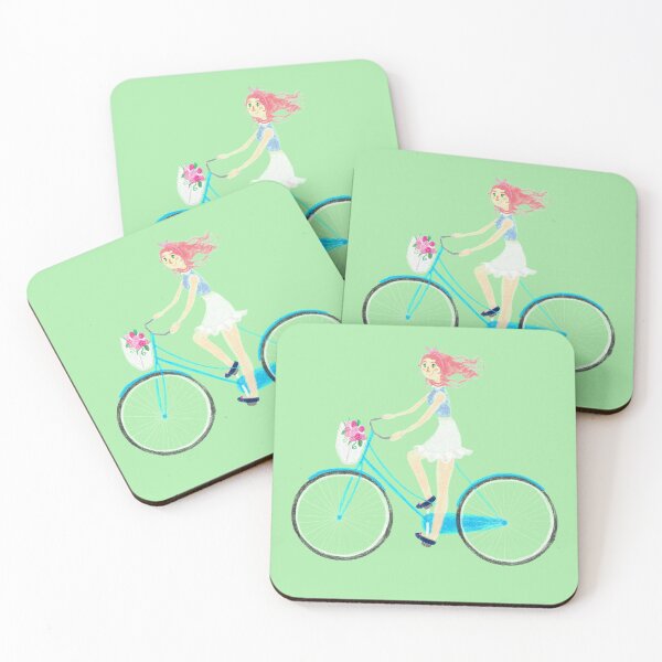 Item preview, Pink Haired Girl Riding A Bike  designed and sold by Sliceoflifeart.