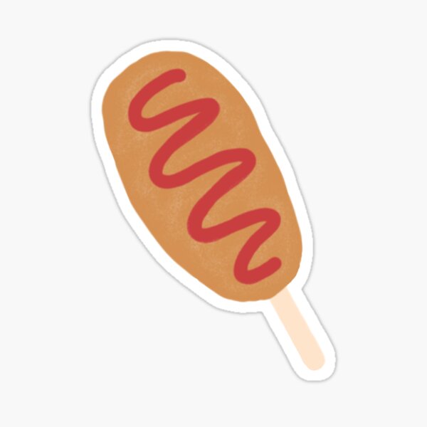 tokkebi gamja hotdog korean style drawing sticker with ketchup