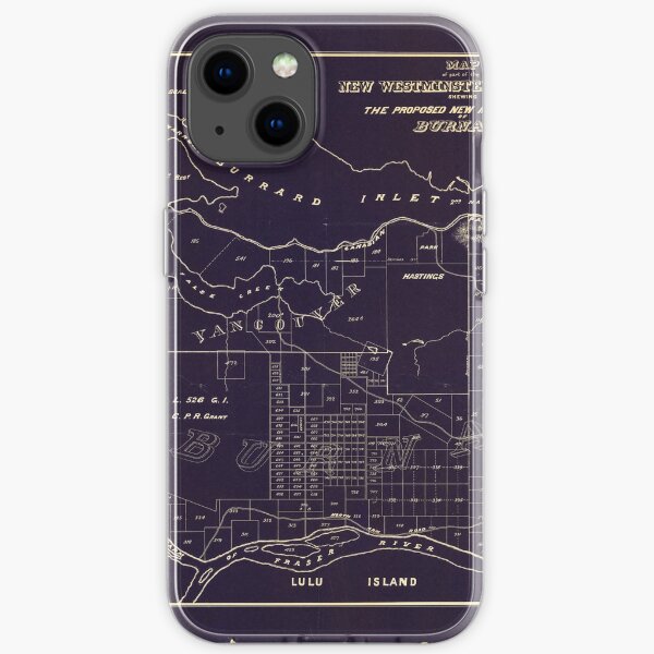 Map of part of the New Westminster District showing the proposed new municipality of Burnaby iPhone Soft Case