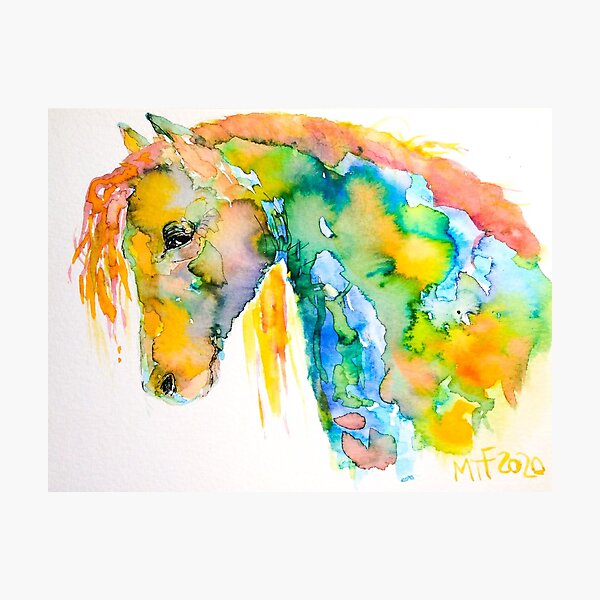 Horse of another color. Watercolor equine beauty. Photographic Print