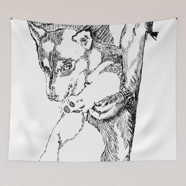 Item preview, Alaskan Husky Puppy Pattern Cute Pen And Ink designed and sold by Miriam Steinau.