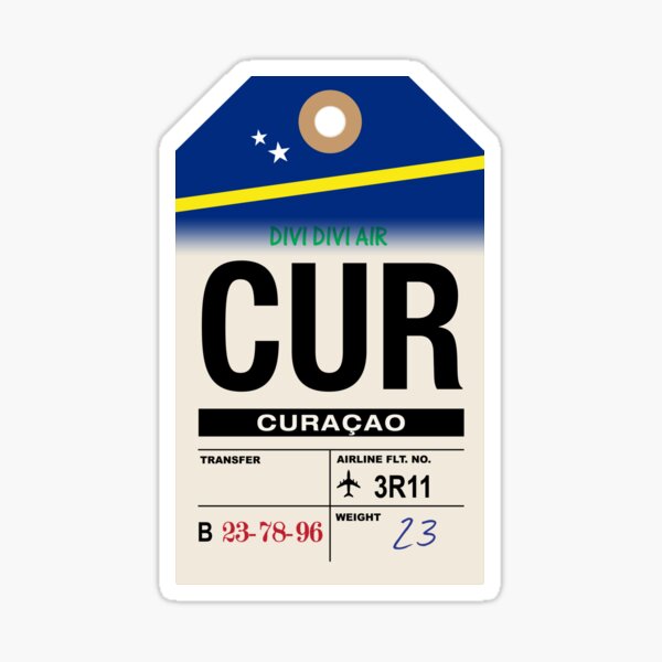 Item preview, Curaçao (CUR) Dutch Caribbean Airline Luggage Tag designed and sold by travelwitheric.