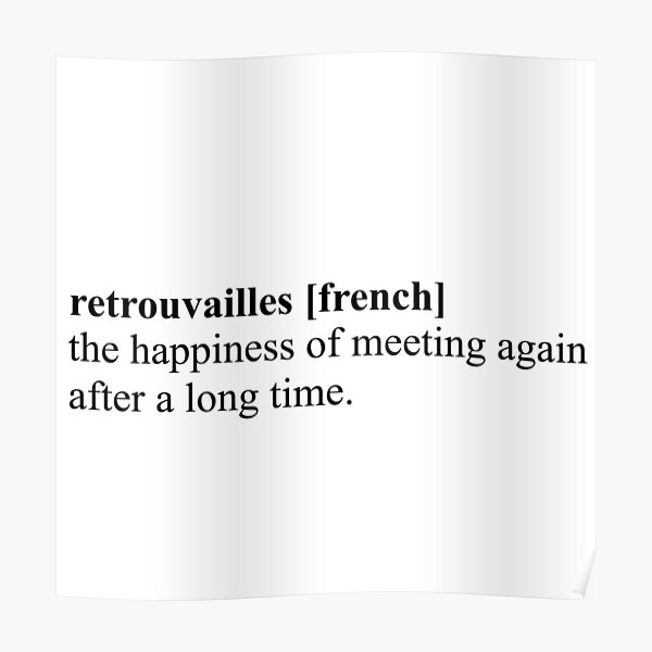 Definition Retrouvailles French Poster By Clsoon Redbubble