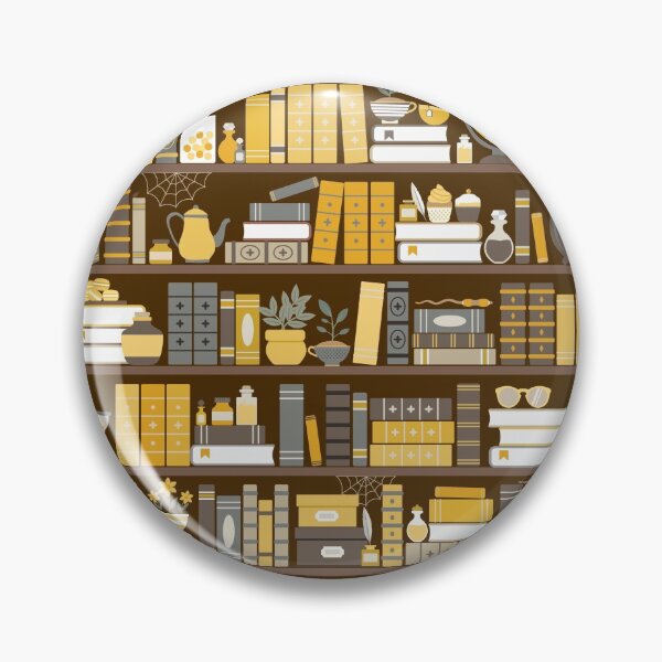 Item preview, Bookshelf Pattern - Yellow and Grey designed and sold by Kit Cronk.