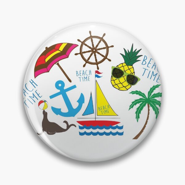 Item preview, Nautical Beach Time Fun In The Sun Face Mask Face Cover Virus Mask designed and sold by KelaEssentials.