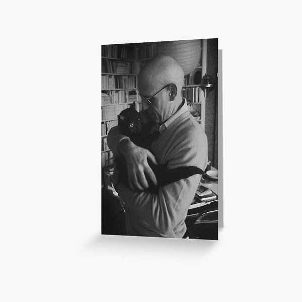 Foucault and a cat Greeting Card