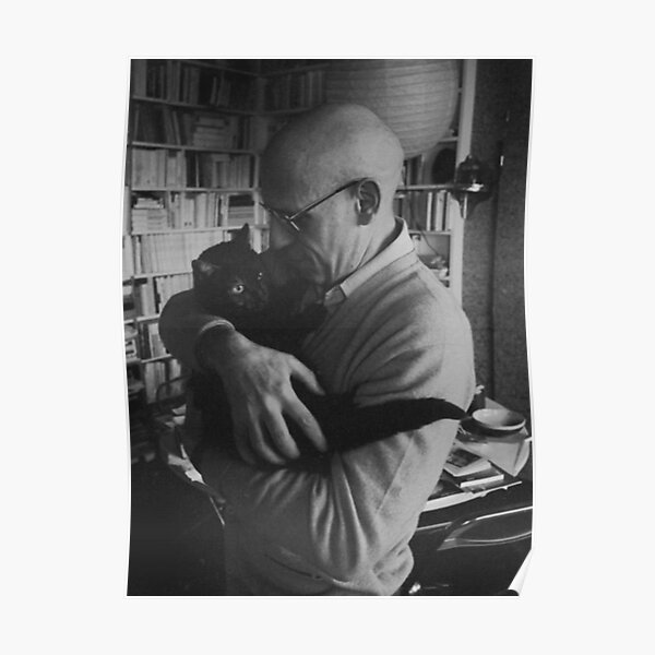 Foucault and a cat Poster