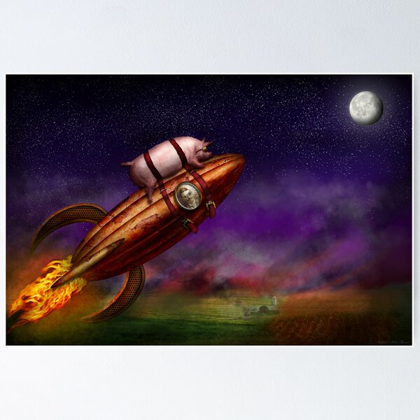 Item preview, Flying Pig - Rocket - A la luna o al busto designed and sold by Mike Savad Photography.