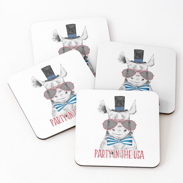 Item preview, Party in the USA Patriotic Rhino designed and sold by PickleheadSoup.