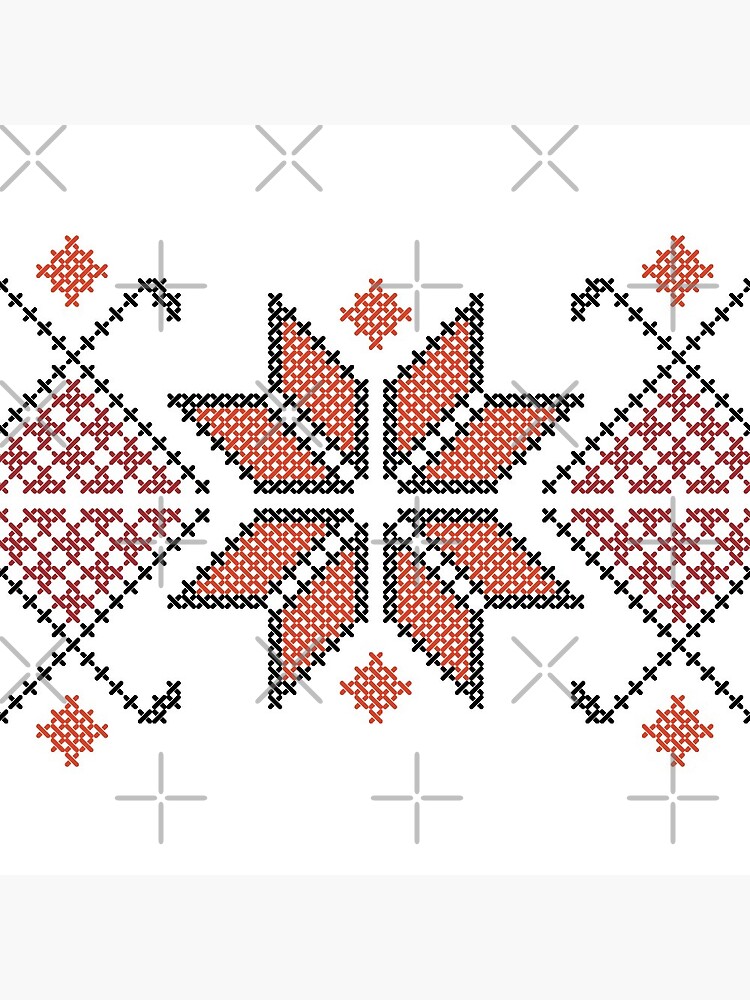 Palestinian Tatreez Roses and Arrows Cross Stitch Pattern 