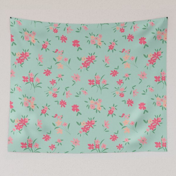 Item preview, Teal & Pink Ditsy Floral designed and sold by StudioPosies.
