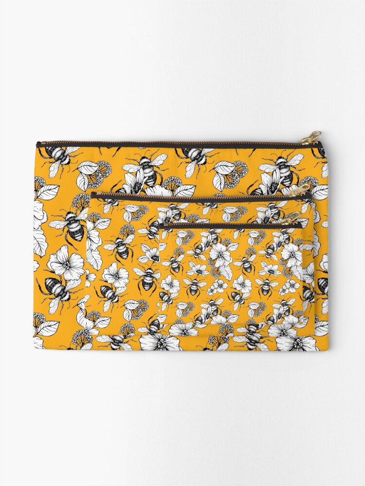 Thumbnail 2 of 4, Zipper Pouch, Vintage Honey Bee Seamless Pattern designed and sold by meghanmarie.