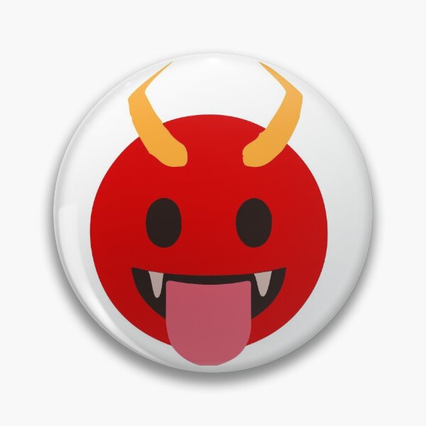 Item preview, Devil emoticons with horns and fangs tongue out designed and sold by Rustic Valley Studio.