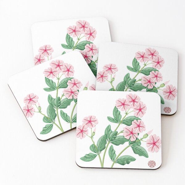 Item preview, Chinese ink painting - branch with pink flower branch art print designed and sold by Kallandra.