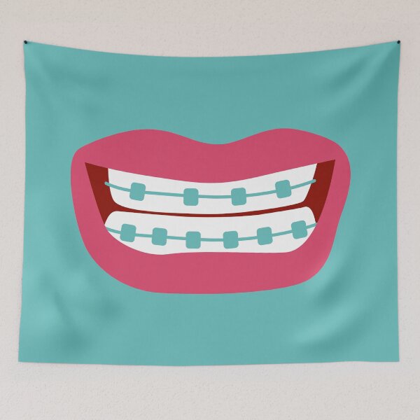 Item preview, Woman smiling with teeth braces  designed and sold by marufemia.