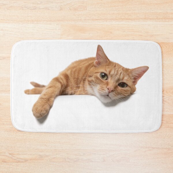 Item preview, Gato atigrado naranja acostado sobre un fondo blanco designed and sold by Leslie Banks.