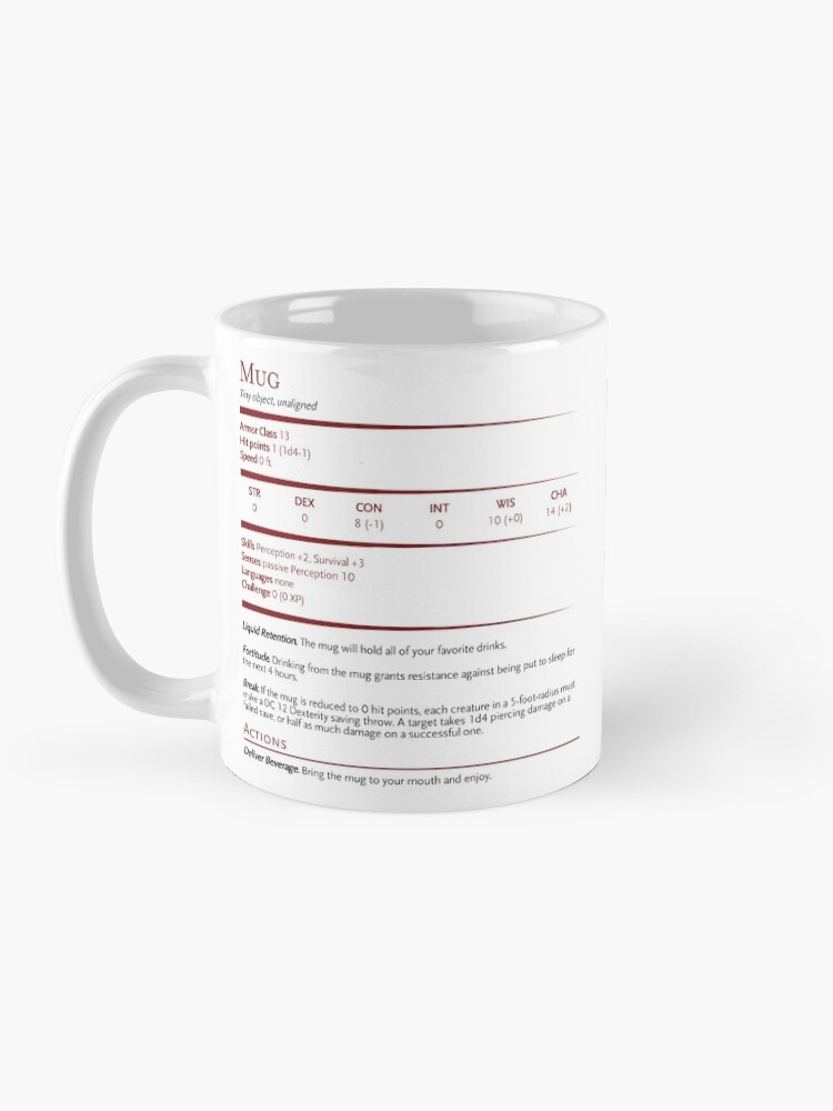 Alternate view of Dungeons and Dragons Stat Coffee Mug