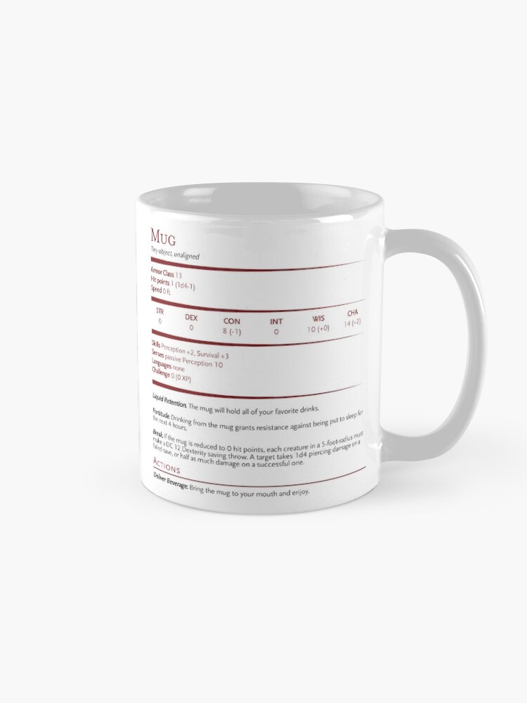 Alternate view of Dungeons and Dragons Stat Coffee Mug