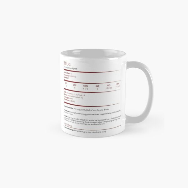 Dungeons and Dragons Stat Mug classique