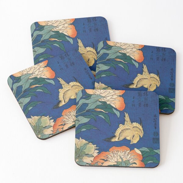 Item preview, Katsushika Hokusai | Canary and Peony designed and sold by badguyduh.