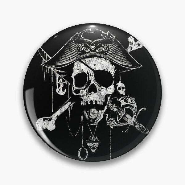 Item preview, Pirate Skull Sword and Bones Jolly Roger Distressed Graphic designed and sold by SpookshowDesign.