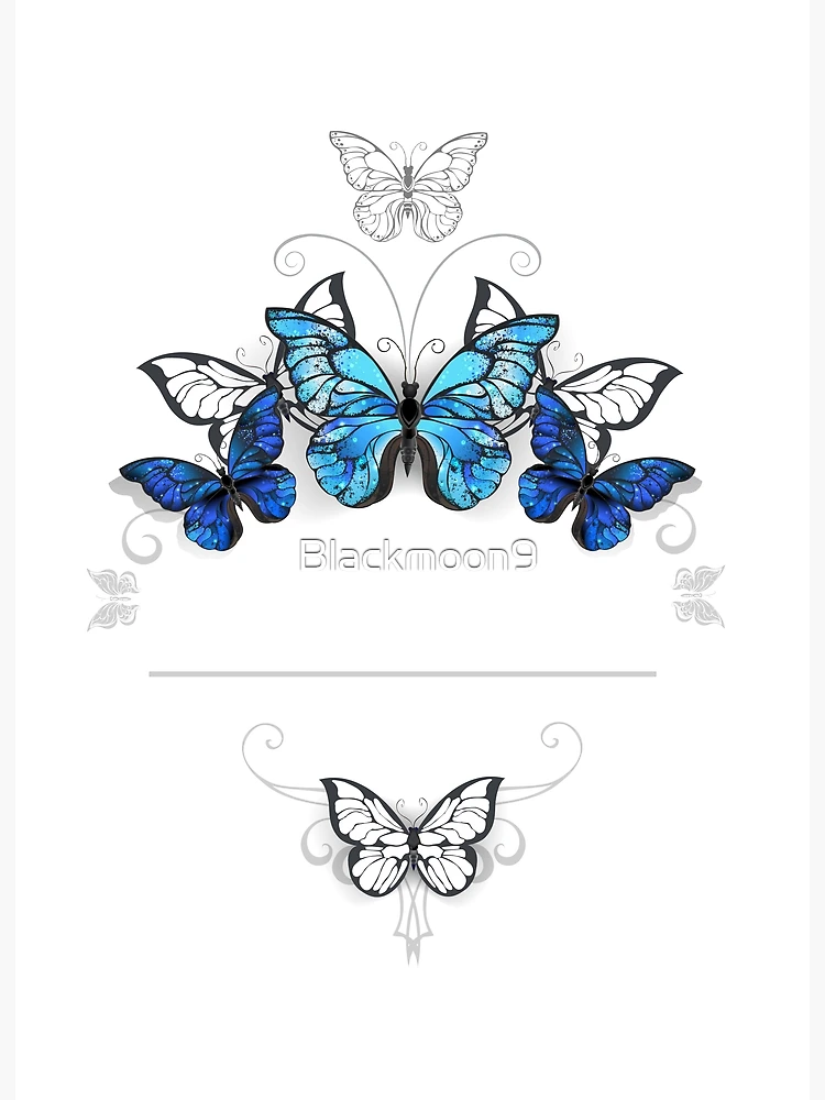 Póster for Sale con la obra «Mariposas voladoras Morpho y Monarca» de  Blackmoon9