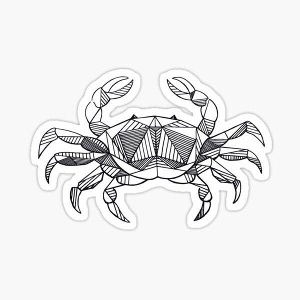Geometric Cancer Crab Sticker