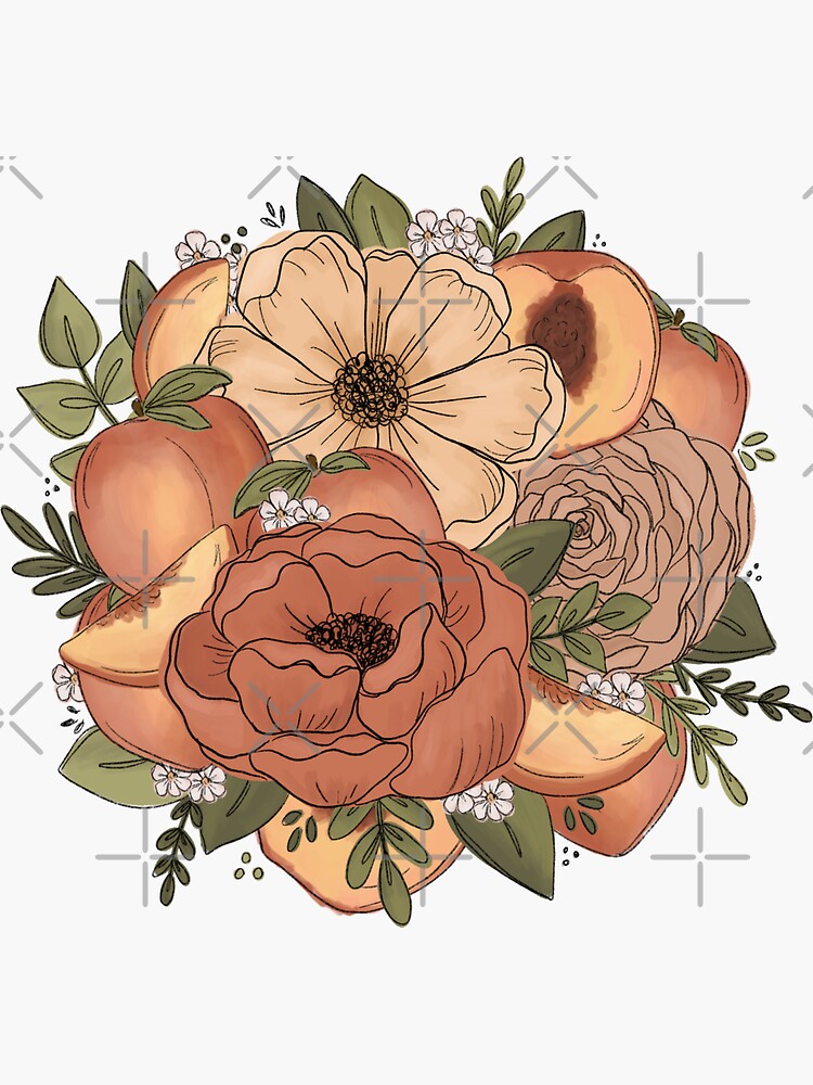 Peach Florals | Sticker