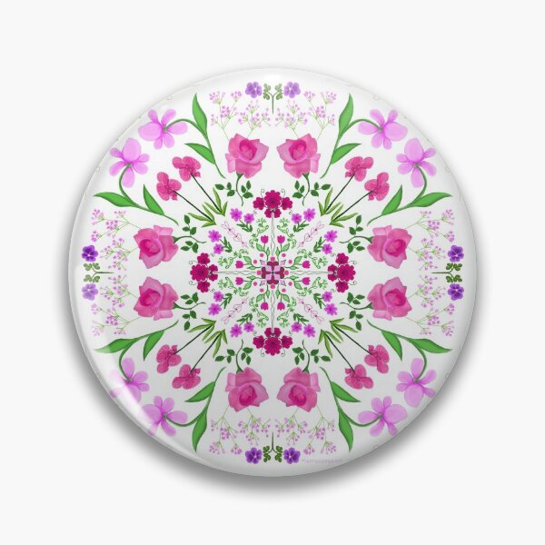 Artikelvorschau, Zartes Blumenmandala auf weißem Hintergrund entworfen und verkauft von MamaODea.