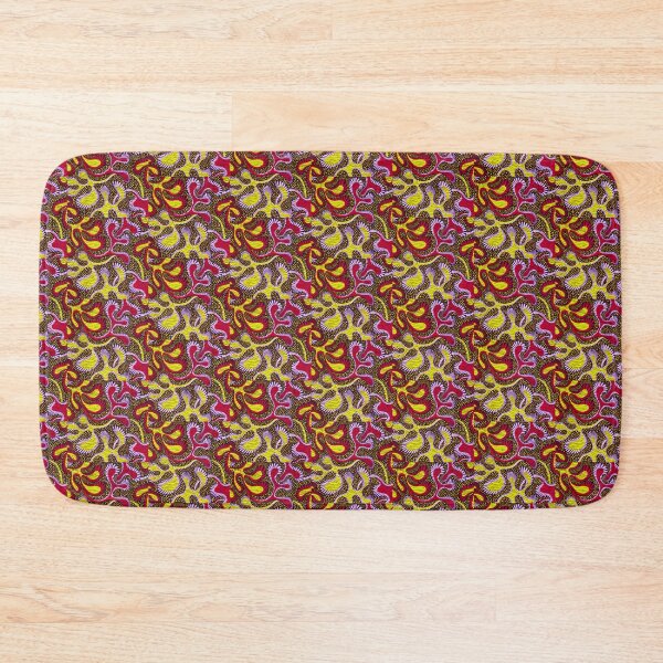 Item preview, African Tribal Chic Print with Yellow/ Gold, Red/ Crimson, Purple/ Thistle and Black Tones - Abstract Leaf Pattern designed and sold by AudaciousGB.