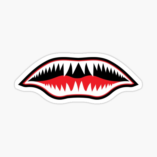 Air bomb flying tiger shark mouth sticker vinyl ca